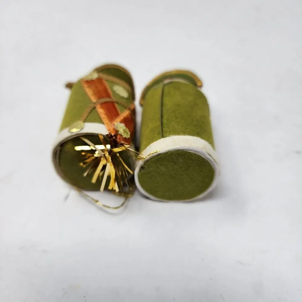 Vintage 60s‎ Pair Soldier Head Christmas Ornaments 3.5in Plastic Elf Face Japan